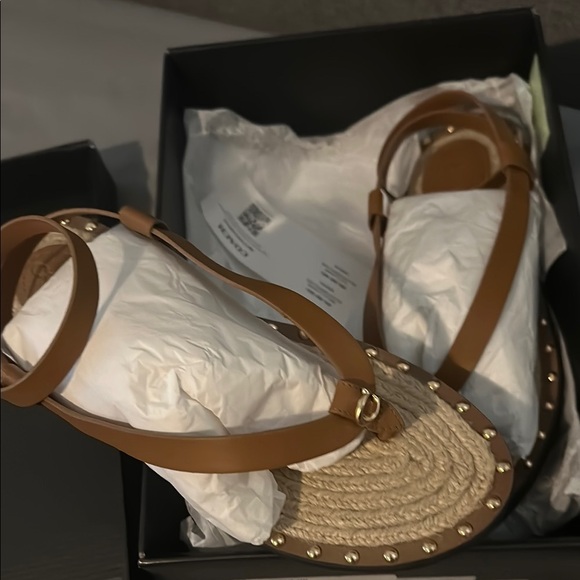 Brown Leather Sandals with Studded Sole - Picture 4 of 4